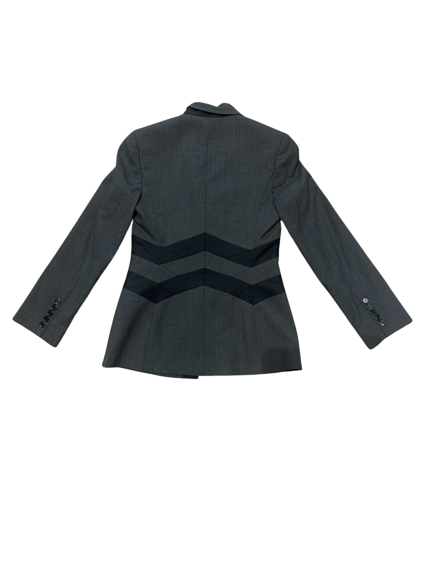 BCBGMaxAzria Grey Black Career Blazer Jacket & Trousers Martine Set XS/2