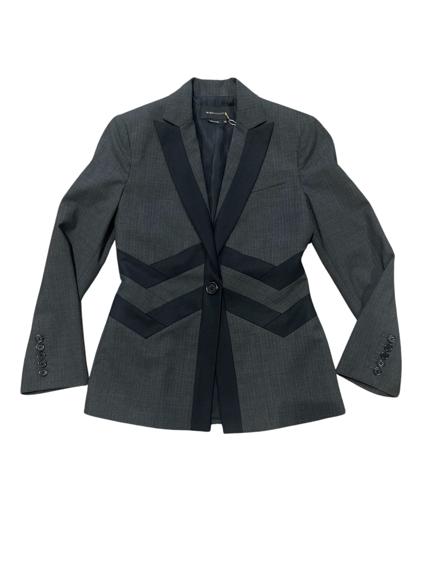 BCBGMaxAzria Grey Black Career Blazer Jacket & Trousers Martine Set XS/2