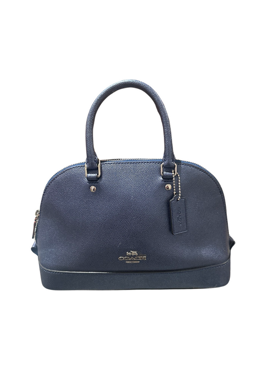 Coach Crossgrain Leather Steel Blue Mini Sierra Satchel