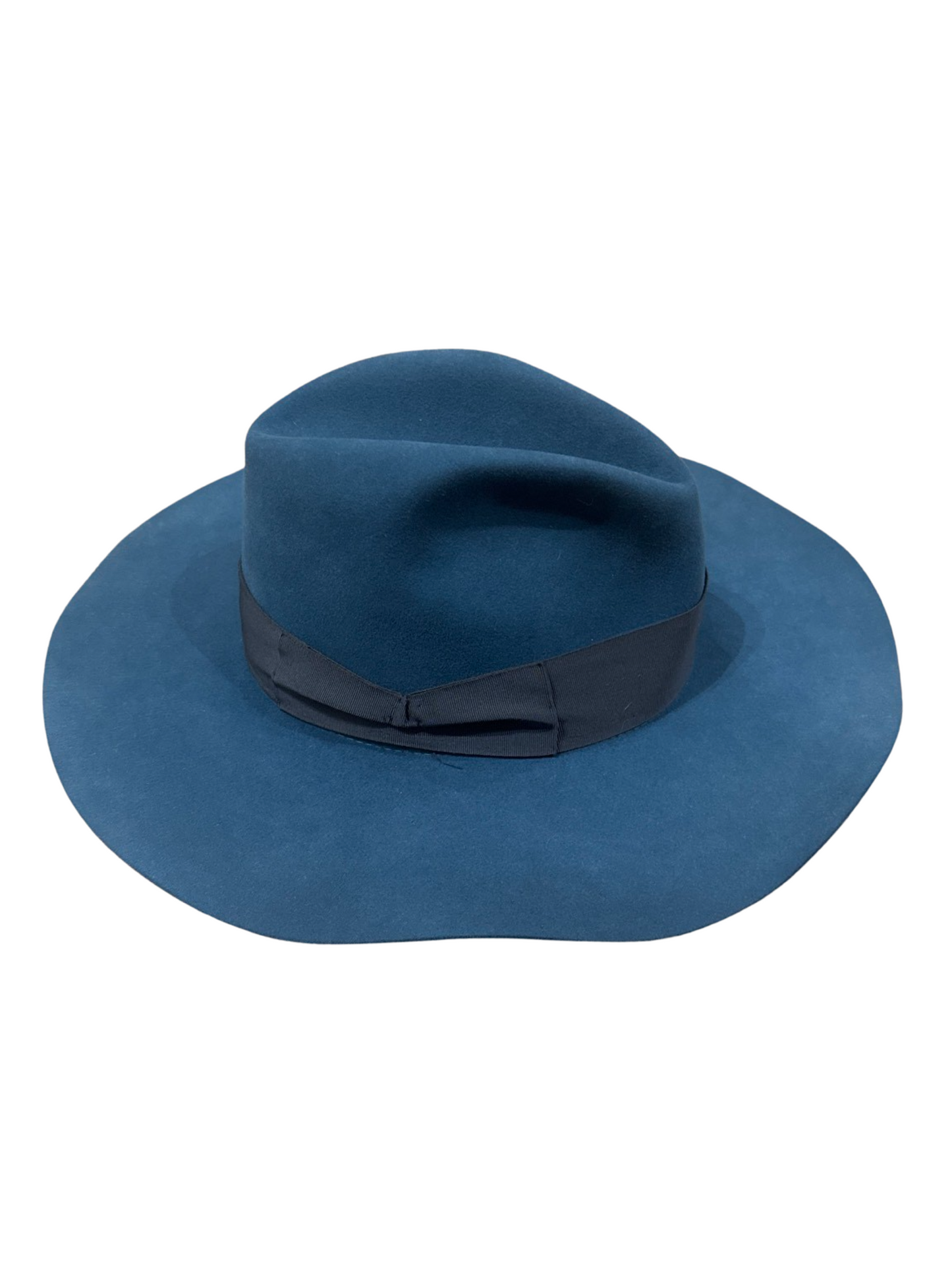 Loro Piana The Kaia Slate Blue Felt Wide Brim Hat