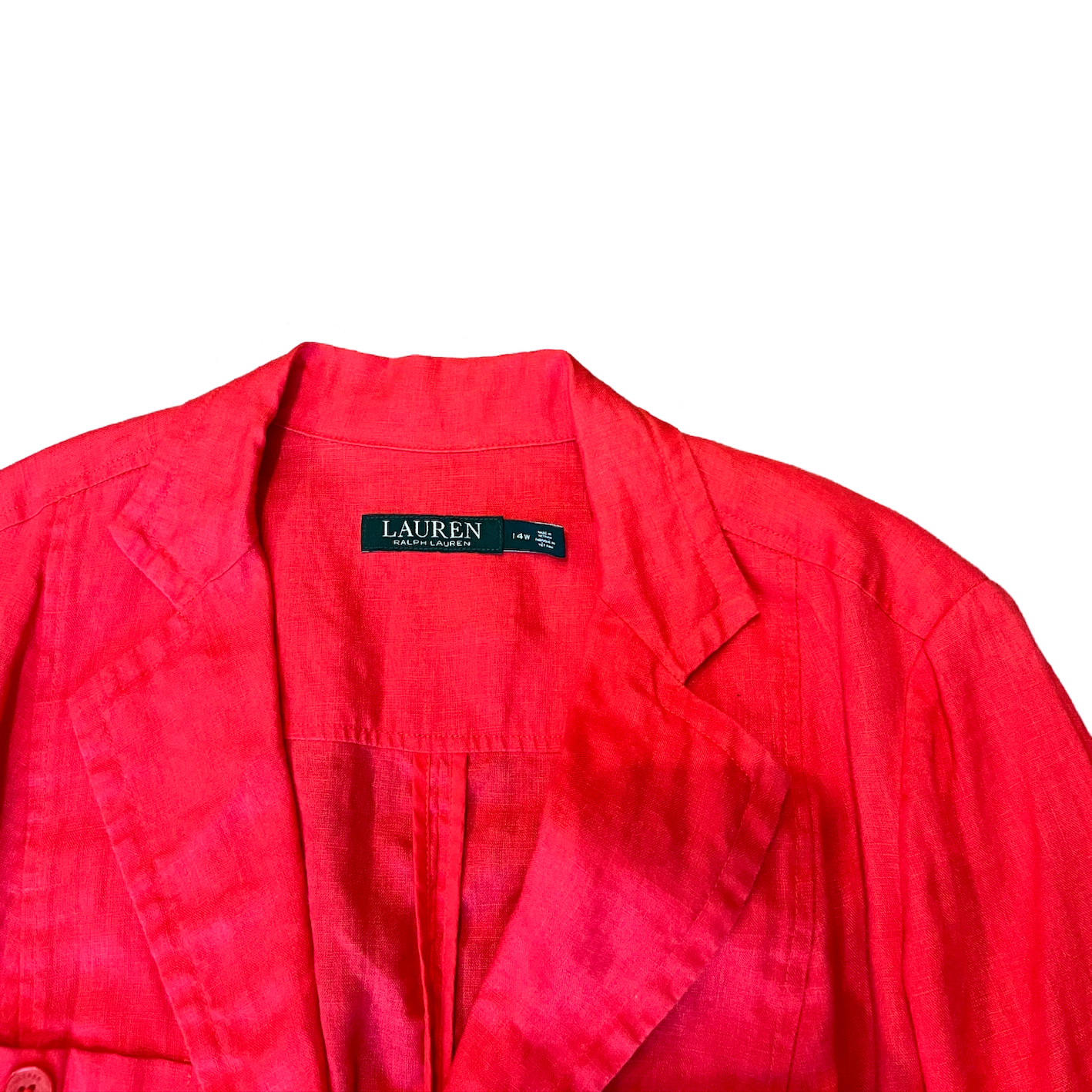 Lauren By Ralph Lauren Red Linen Jacket