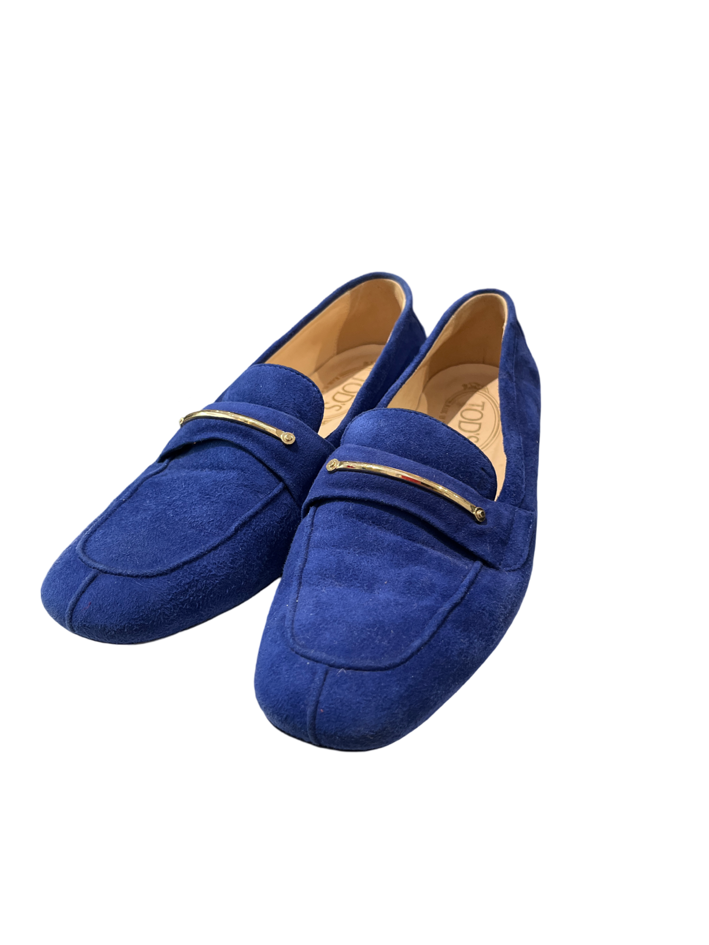 Tods Blue Velvet Loafers /37.5