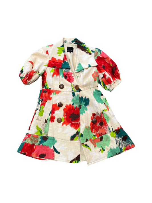 Nanette Lepore Blossom Floral Shor Glove Sleeve Coat /0