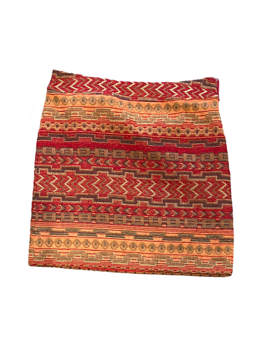 Tyler Boe Red, Orange, and Brown Patterned Skirt 6