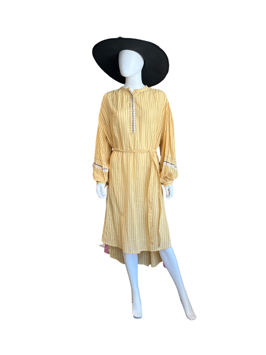 Ulla Johnson Rabea Striped Dress In Yellow /6