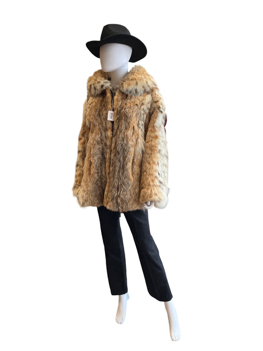 Double Face Lynx Fur Front Zip Jacket