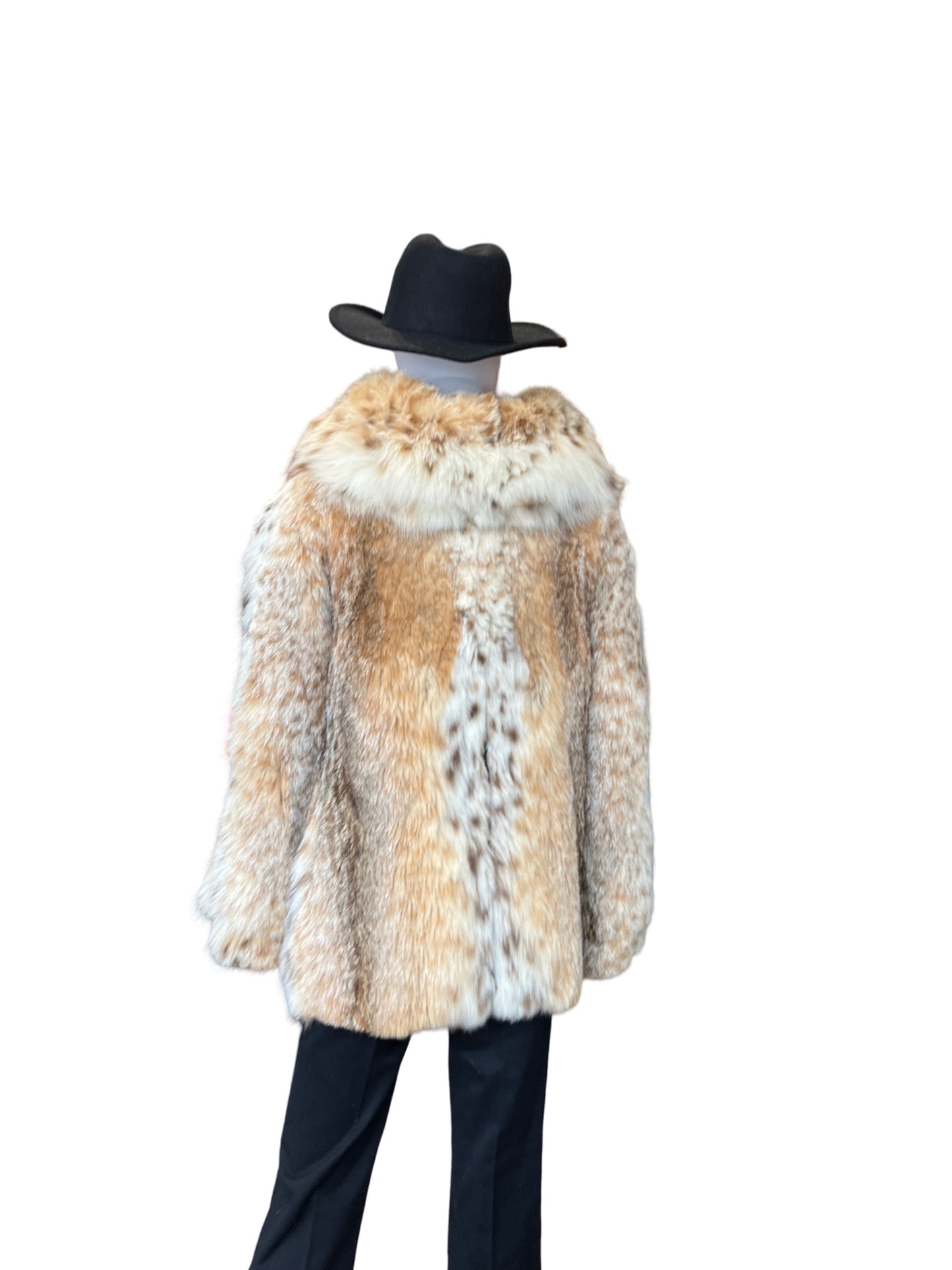 Double Face Lynx Fur Front Zip Jacket