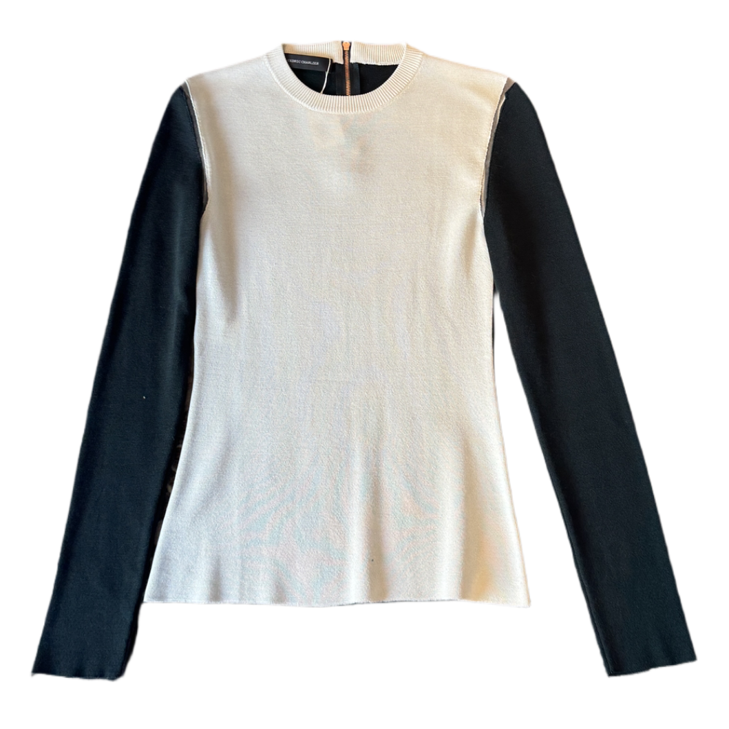 Cedric Charlier White and Green Top Size 4