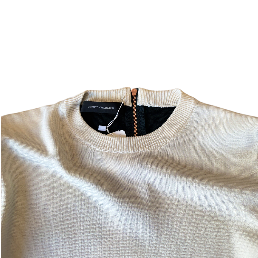 Cedric Charlier White and Green Top Size 4