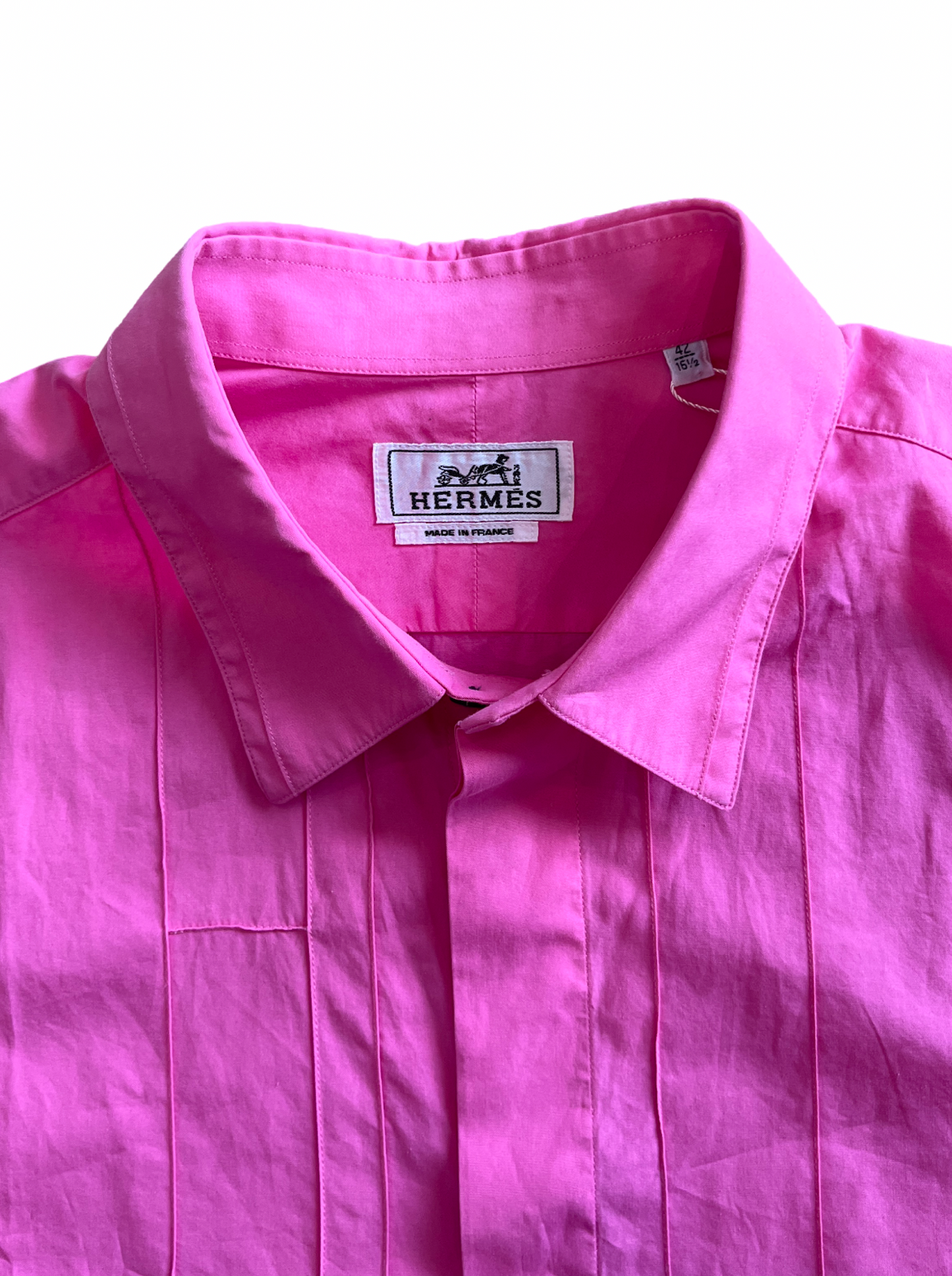 Hermes Hot Pink Collared Shirt Long Sleeve Men's : 42/16.5