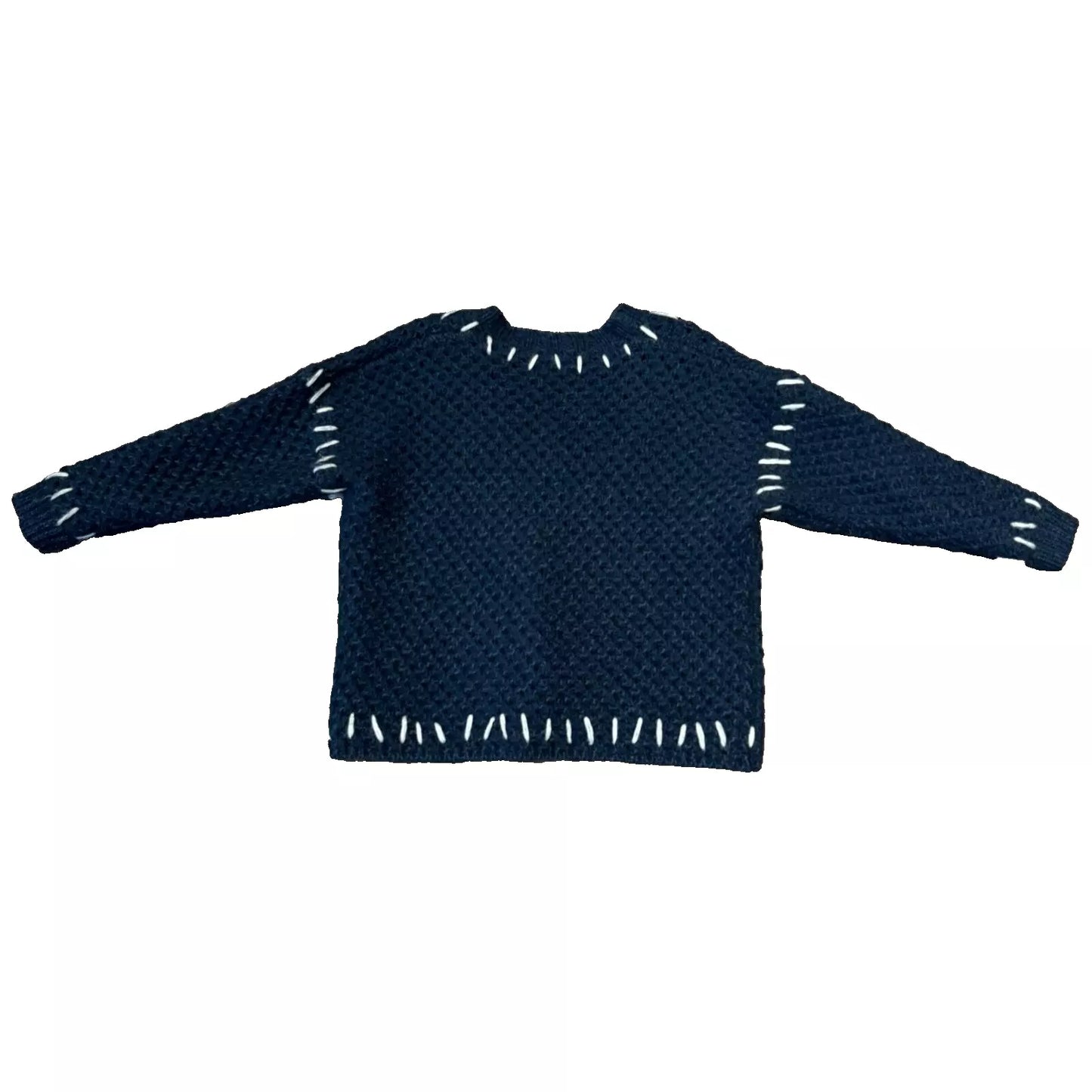 Isabel Marant Chunky Navy White Stitches Sweater